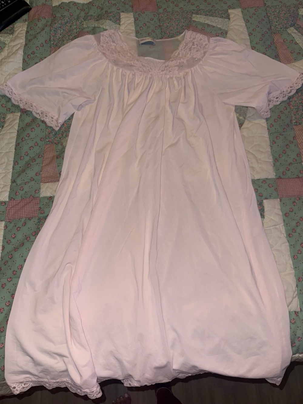Women’s Pink Lace-Trim Nightgown
